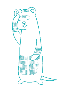 頭を押さえてつらそうにするフェレットのイラスト