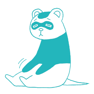 座り込むフェレットのイラスト