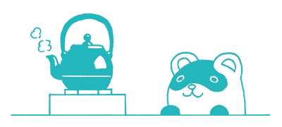 漢方薬を煎じているフェレットのイラスト